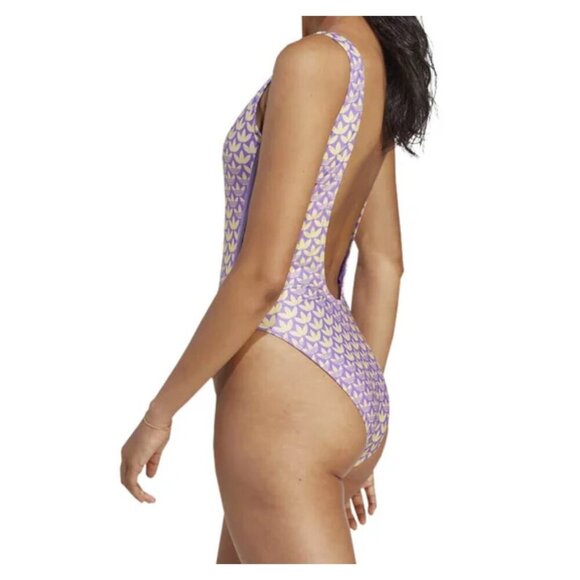 adidas - Women's Originals Monogram 3-Stripes Swimsuit 14 - Picture 4 of 6